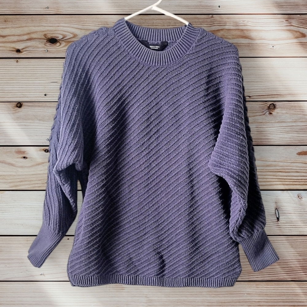Simply Vera Vera Wang Purple Crew Neck Sweater
